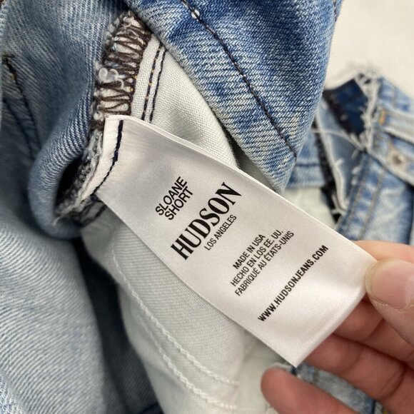 Hudson Denim 26 Distressed Sloane Step Hem Button Fly Light Wash Cutoffs Shorts - Picture 14 of 15